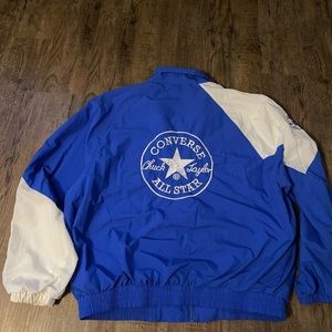 Vintage Converse All Star Windbreaker Blue & White Mens Size XXL